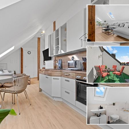 Stilvolle Wohnung: Private Dachterrasse - Zentral اوغسبورغ المظهر الخارجي الصورة